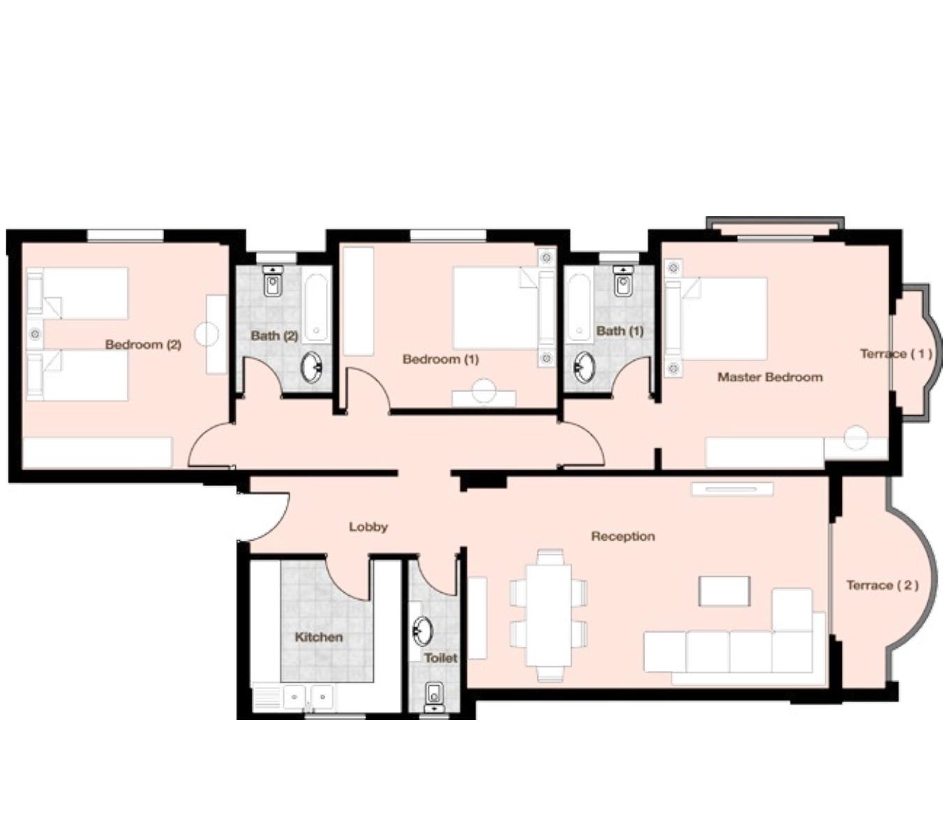 Floor plan for apartment at Diar II