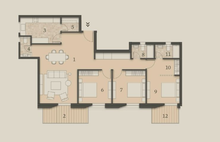 Floor plan for apartment at Al Burouj