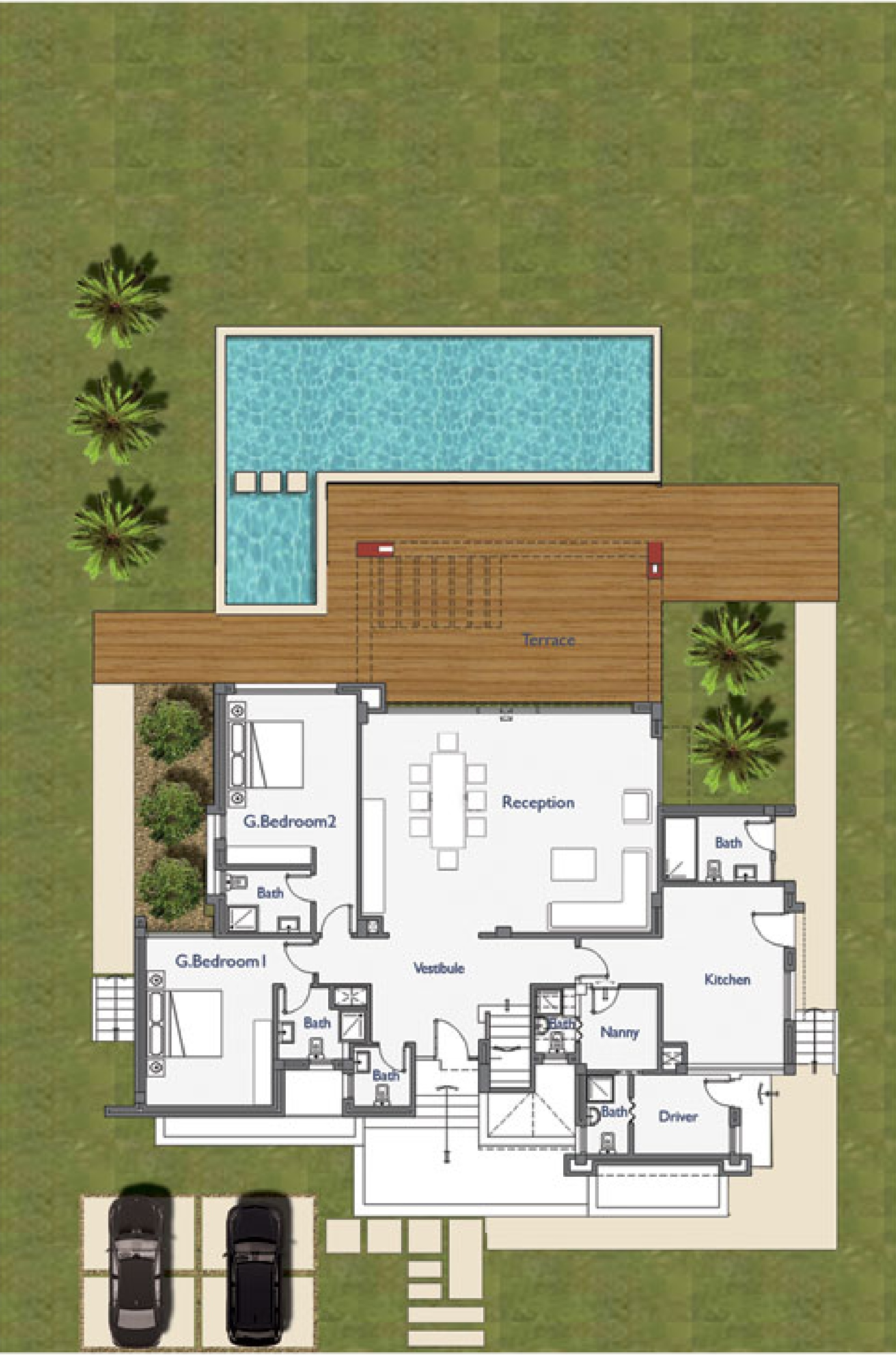 Floor plan for villa at Hacienda Bay