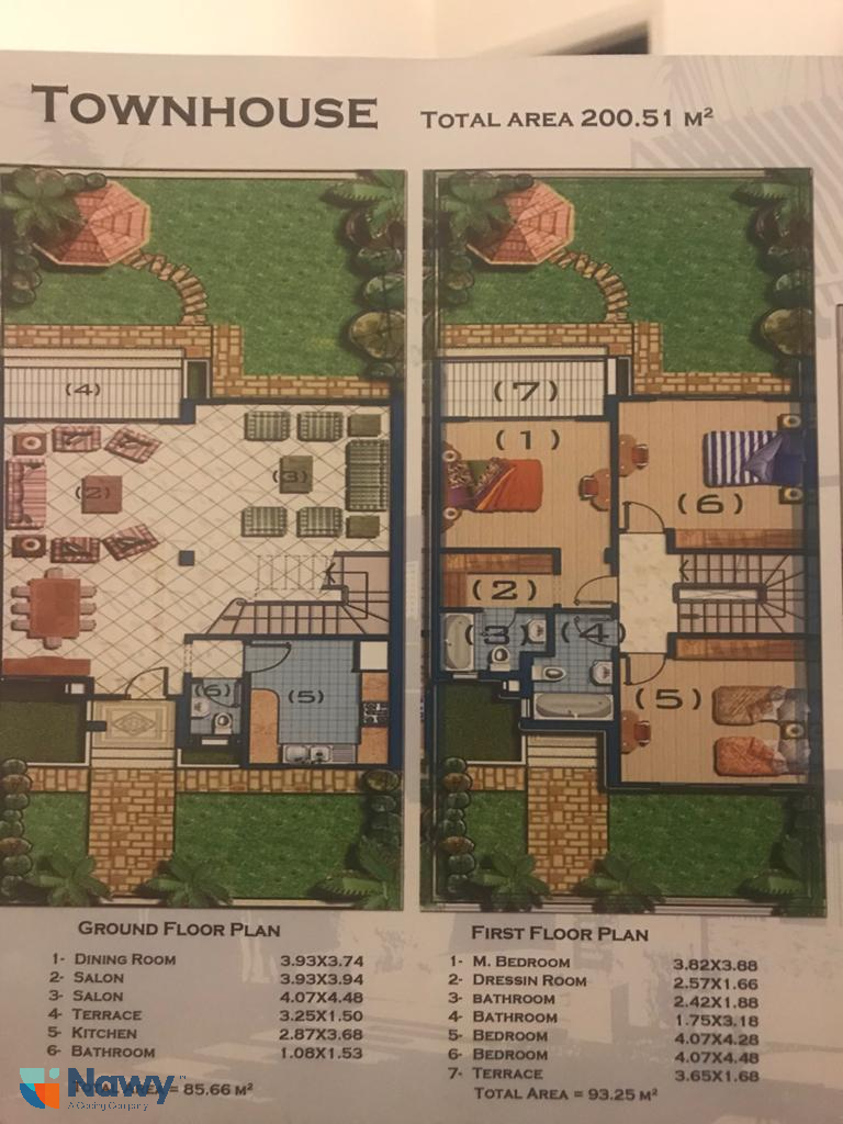 Floor plan for townhouse at Reem Residence