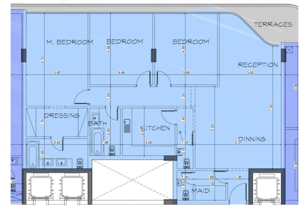 Floor plan for apartment at Bloomfields
