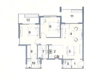 Floor plan for apartment at Al Burouj