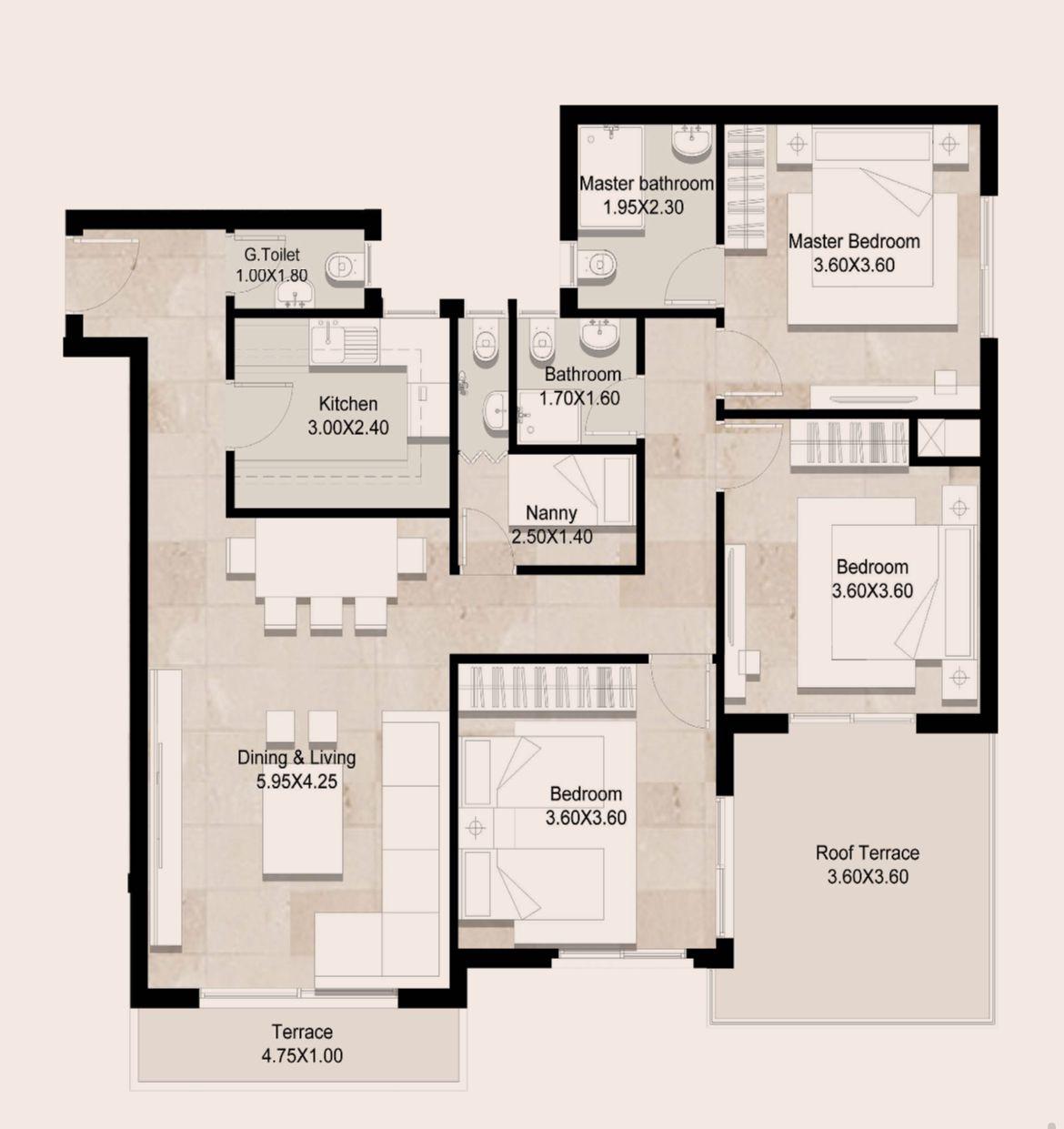 Floor plan for apartment at Hyde Park