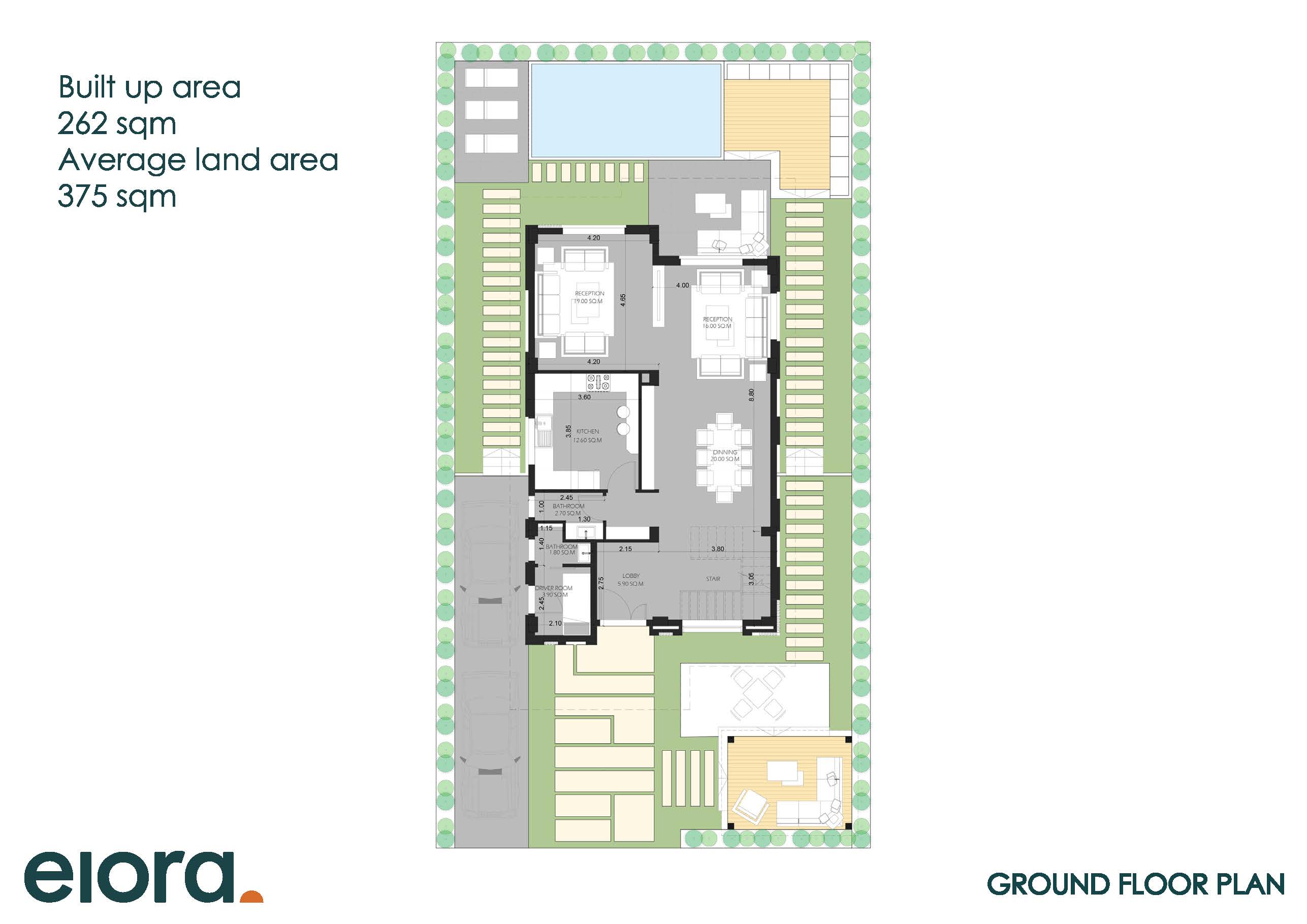 Floor plan for villa at Elora