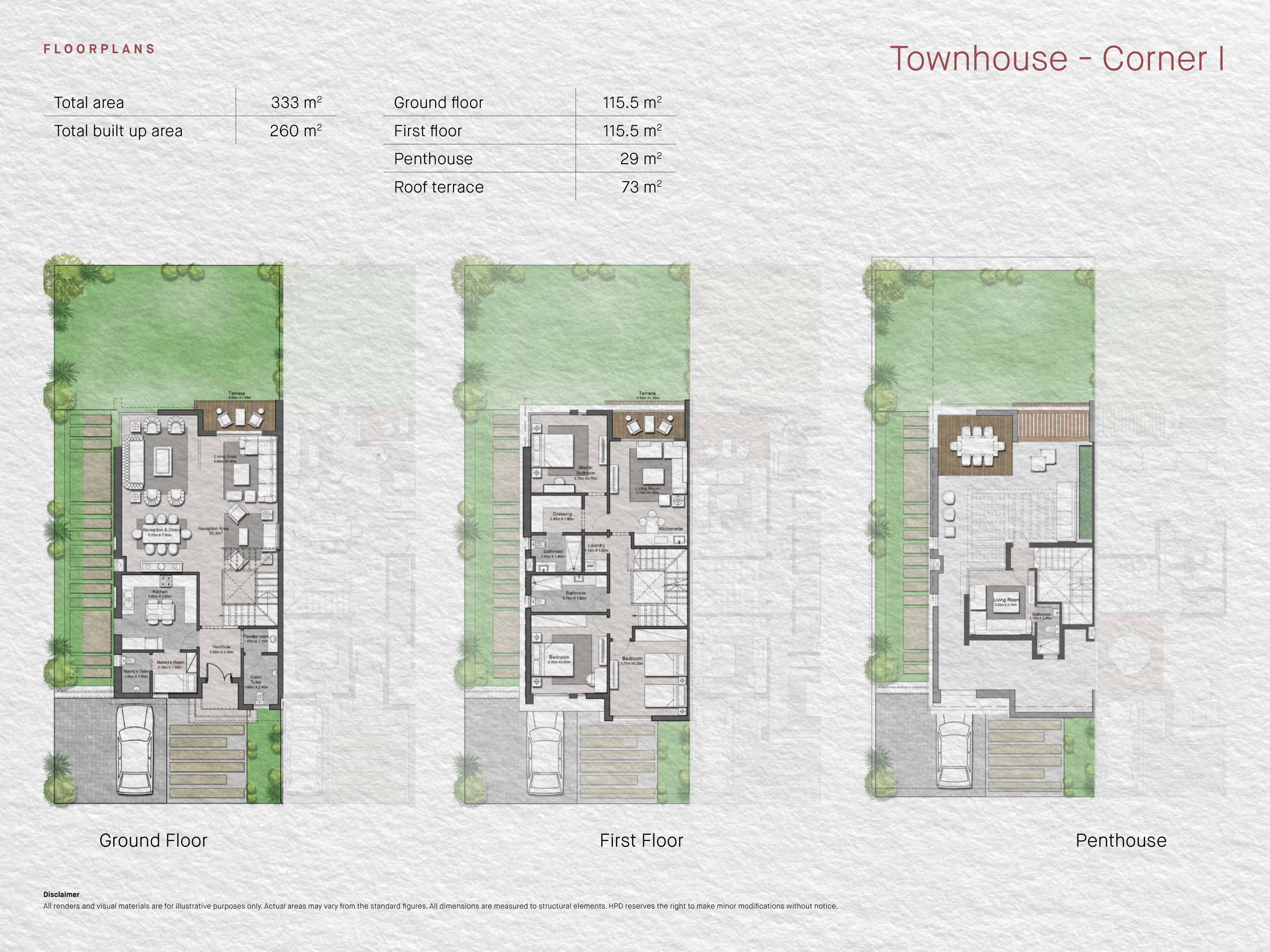 Floor plan for townhouse at Tawny
