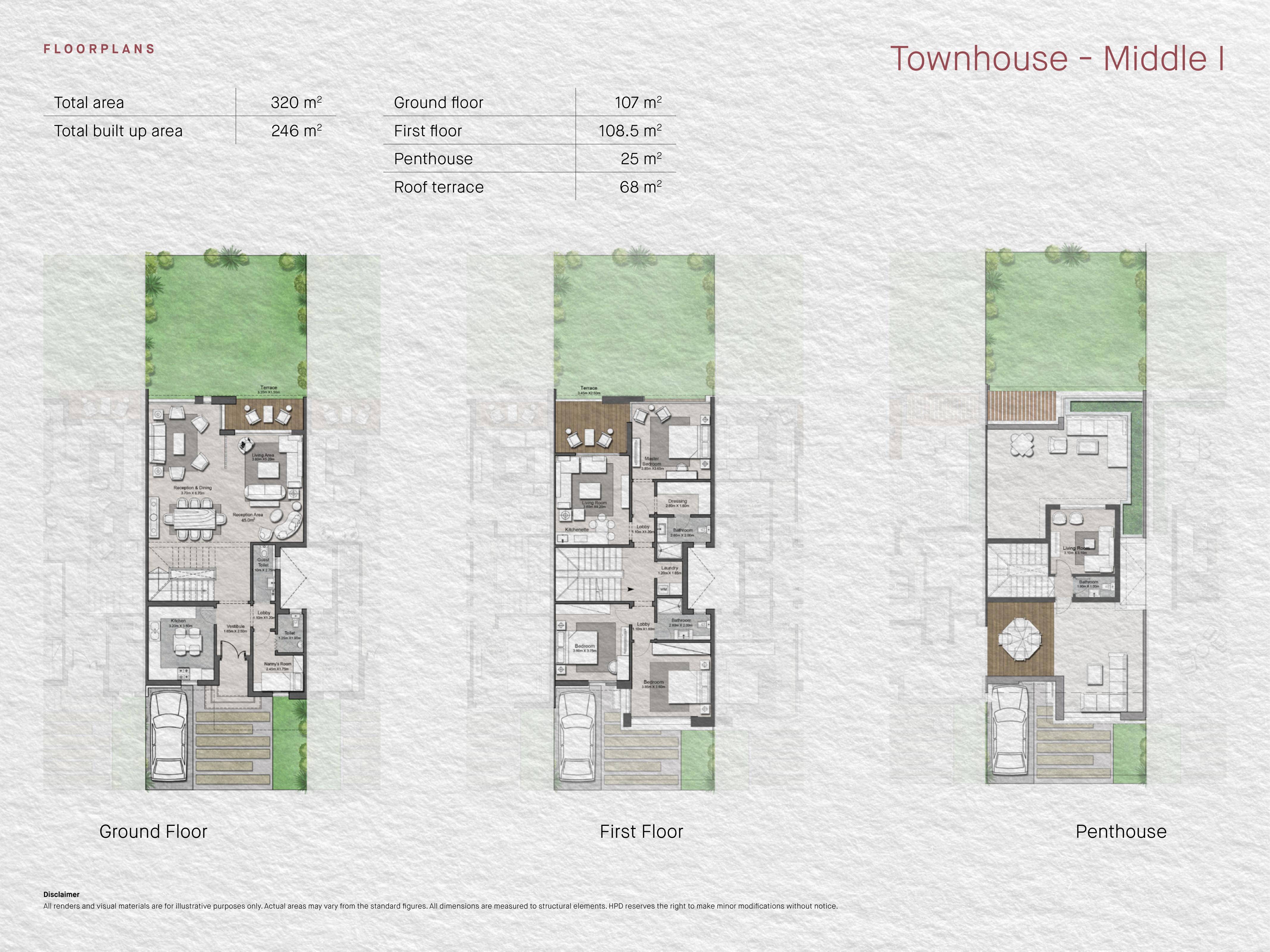 Floor plan for townhouse at Tawny