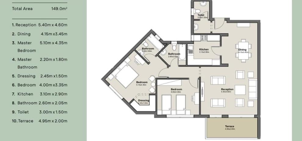 Floor plan for apartment at Axis X Iwan