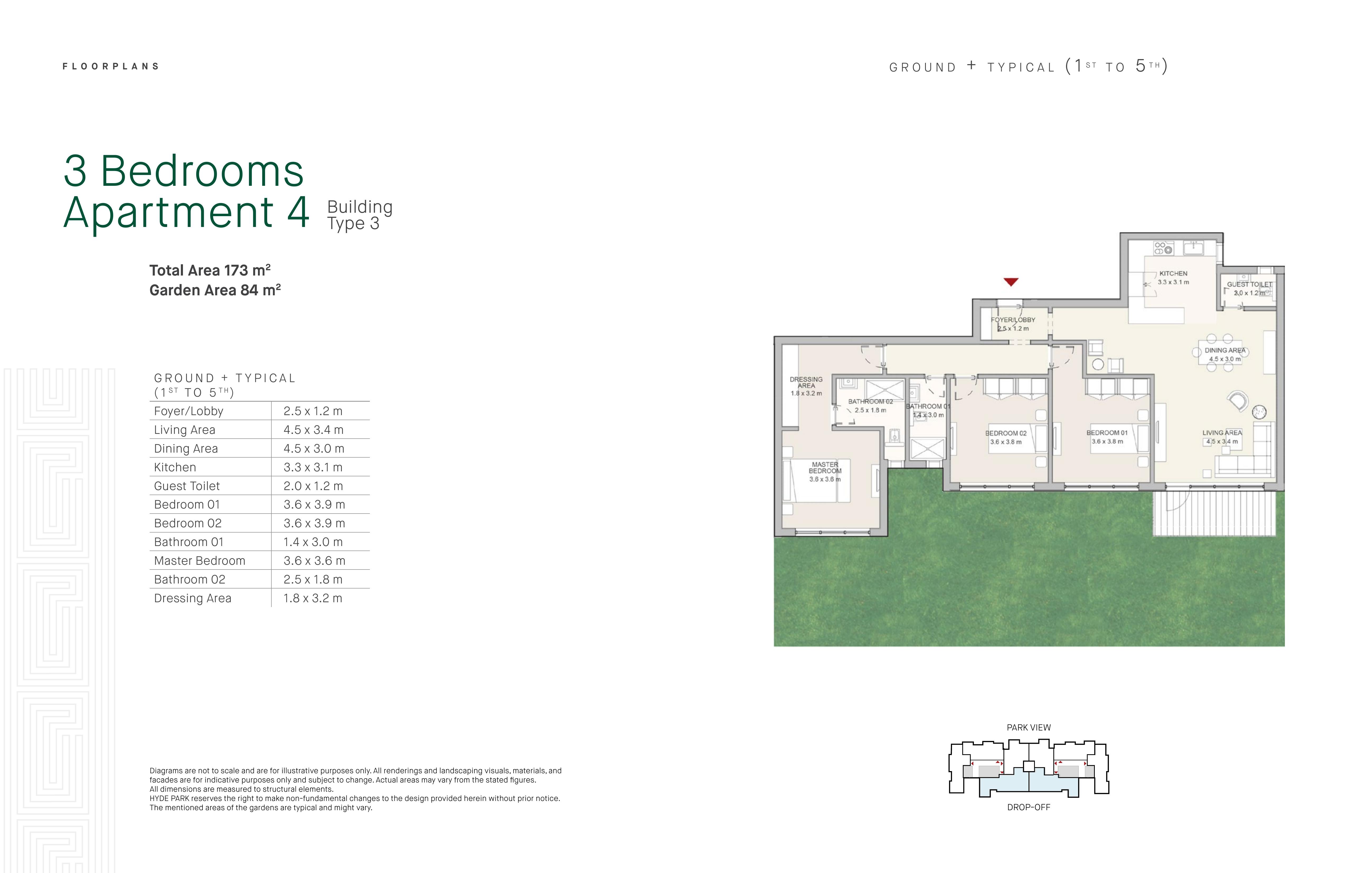 Floor plan for apartment at Hyde Park