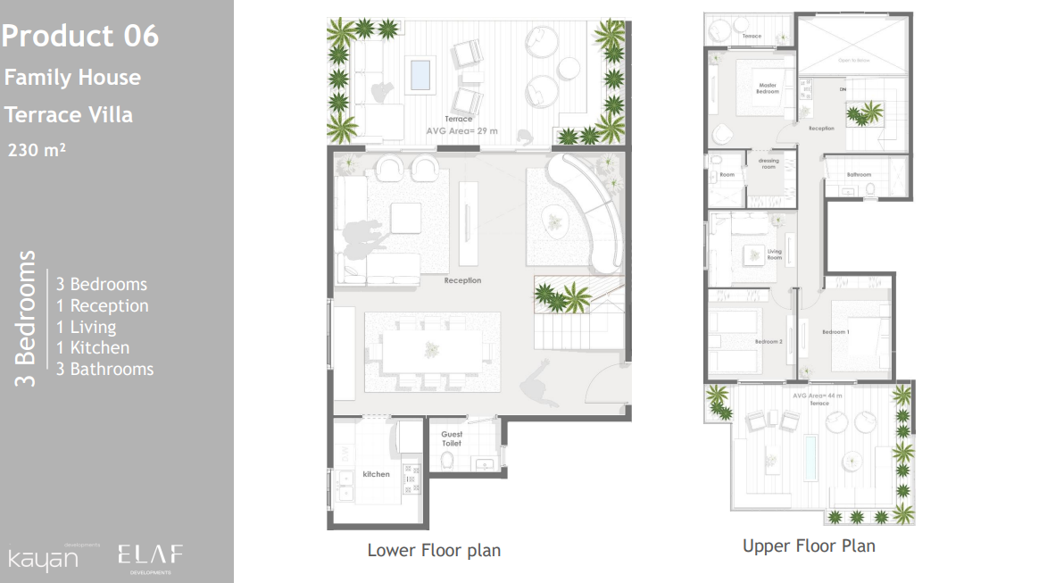 Floor plan for duplex at Aqmar