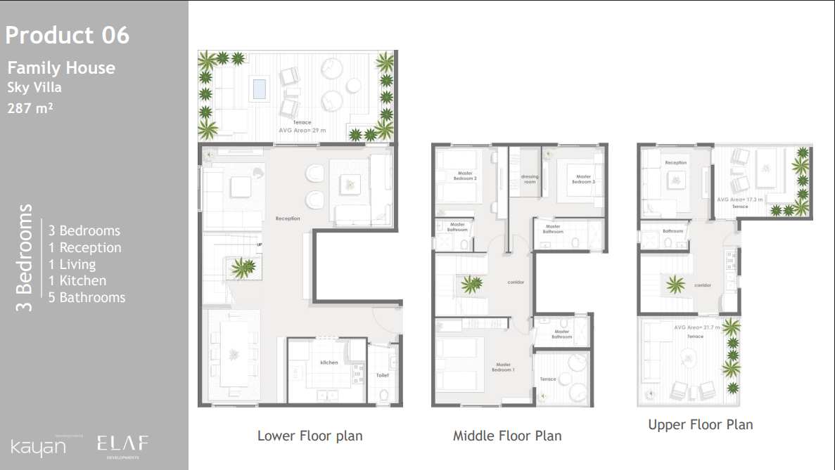 Floor plan for duplex at Aqmar