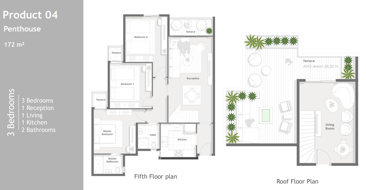 Floor plan for penthouse at Aqmar