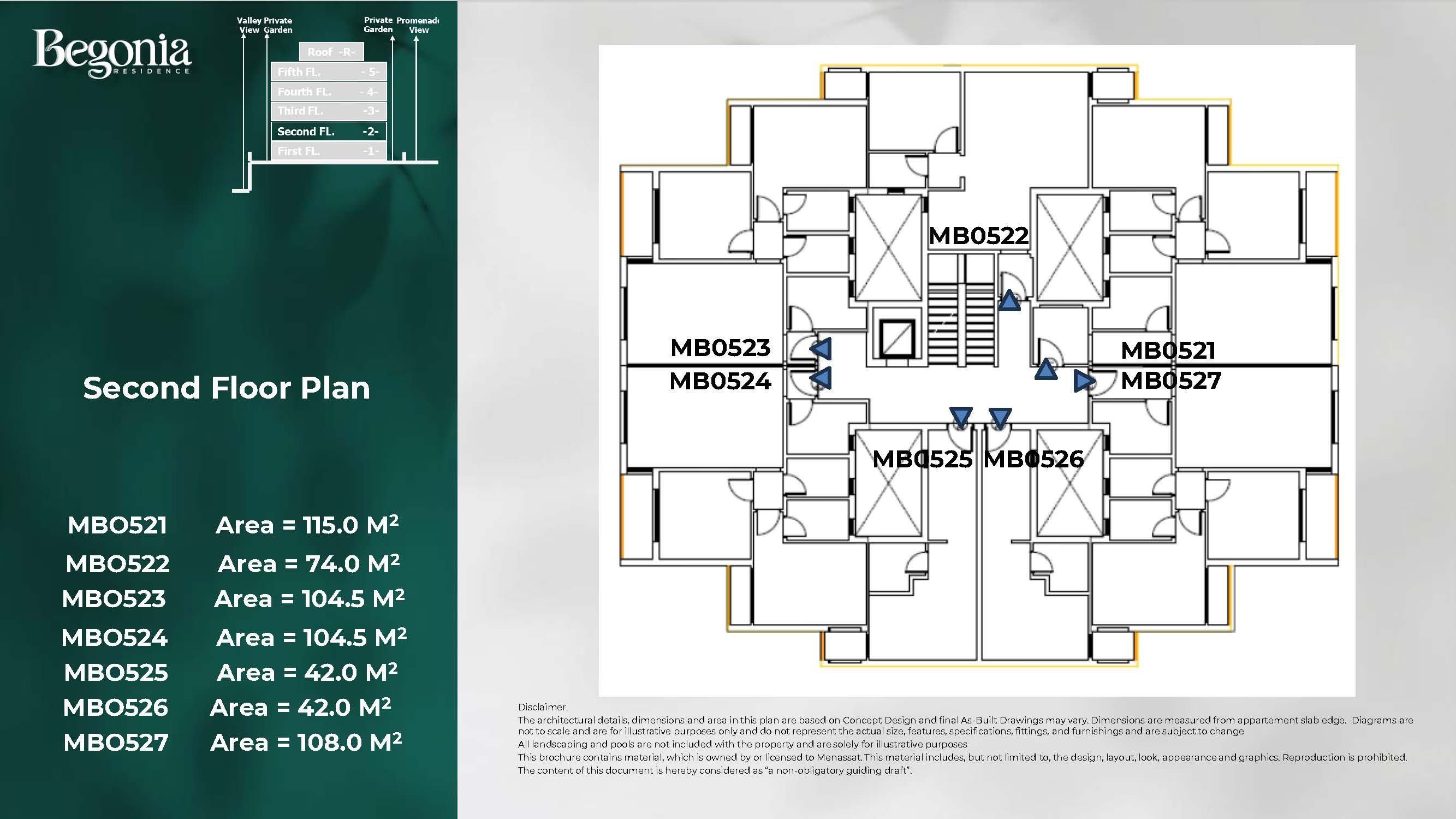 Floor plan for studio at Begonia Residence
