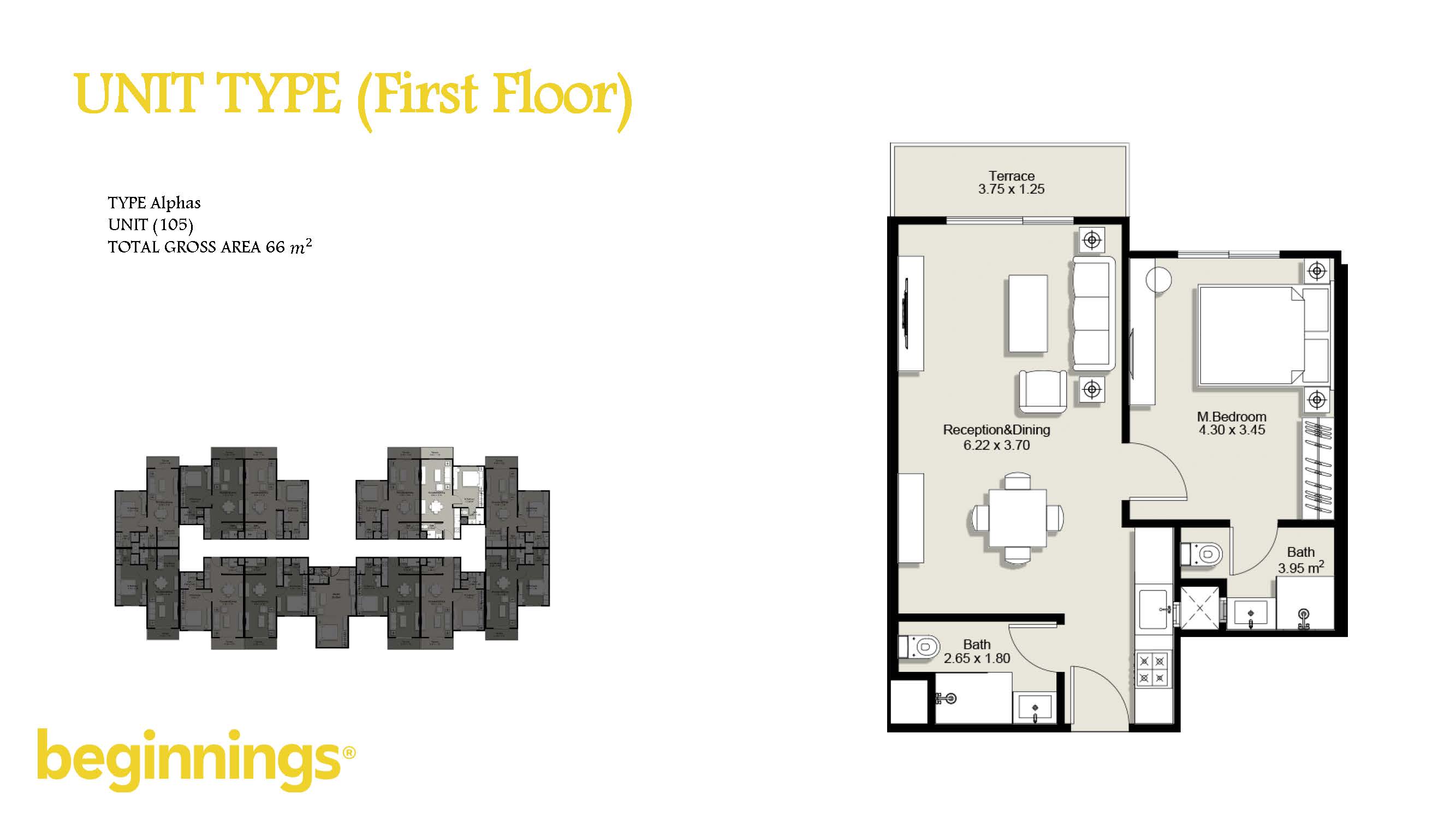 Floor plan for apartment at Beginnings