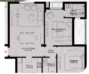 Floor plan for apartment at O West Orascom