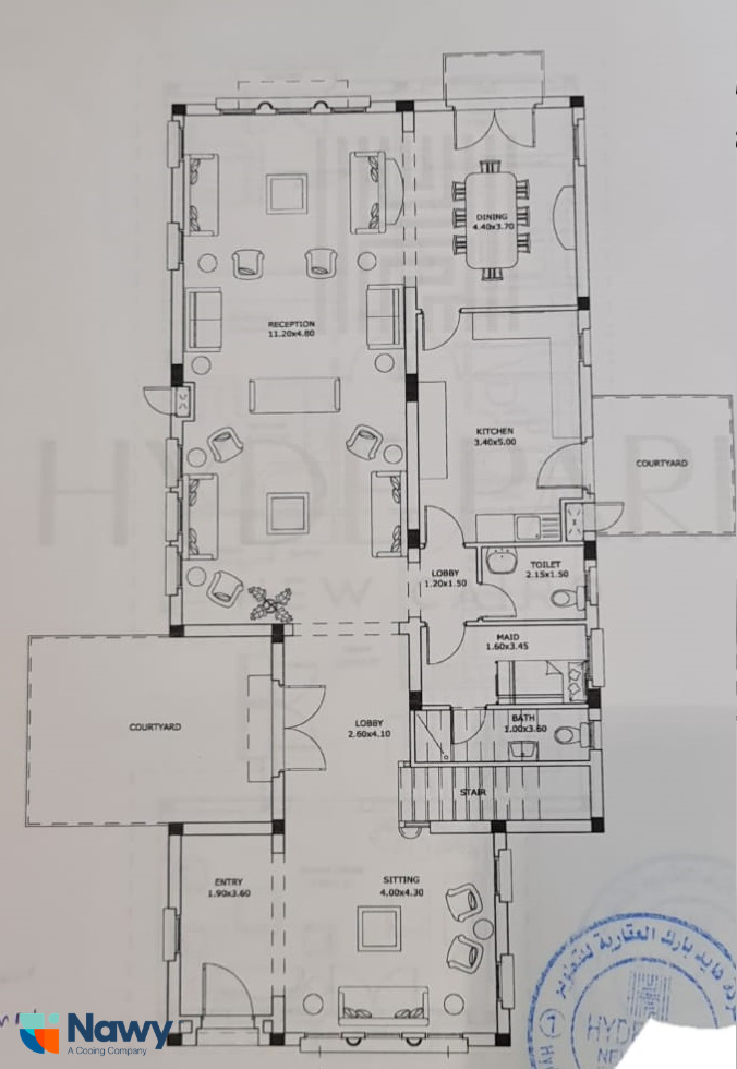 Floor plan for villa at Hyde Park