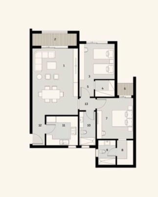 Floor plan for apartment at Ivoire West