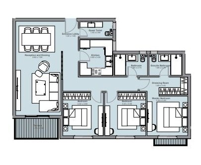 Floor plan for apartment at Ashgar City