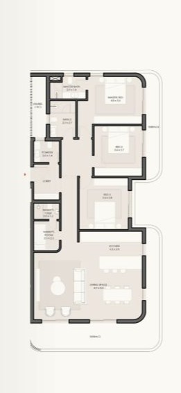 Floor plan for apartment at Crescent Walk