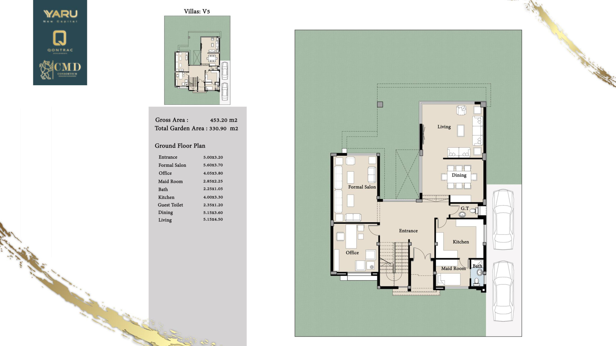 Floor plan for villa at Yaru