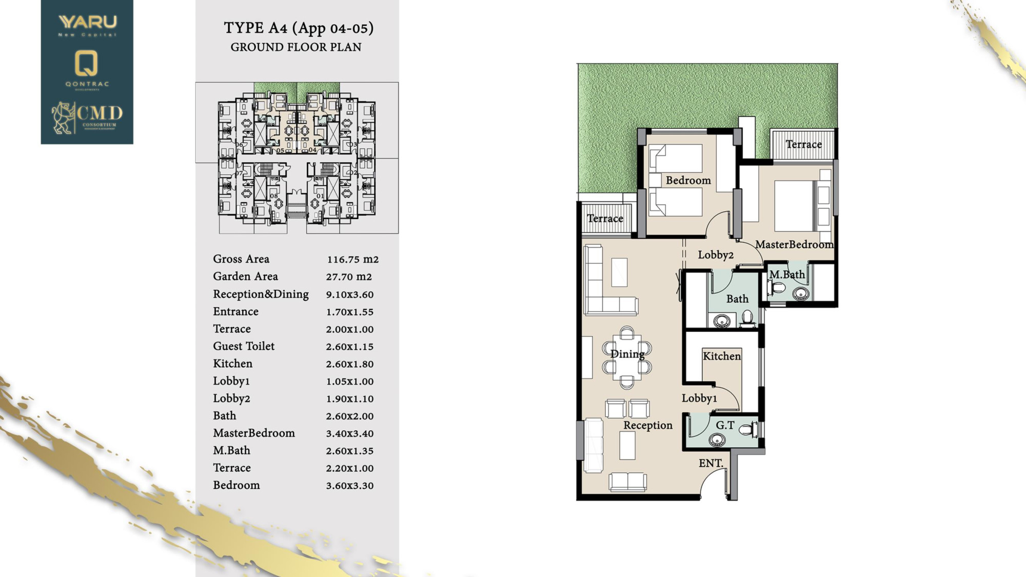 Floor plan for apartment at Yaru