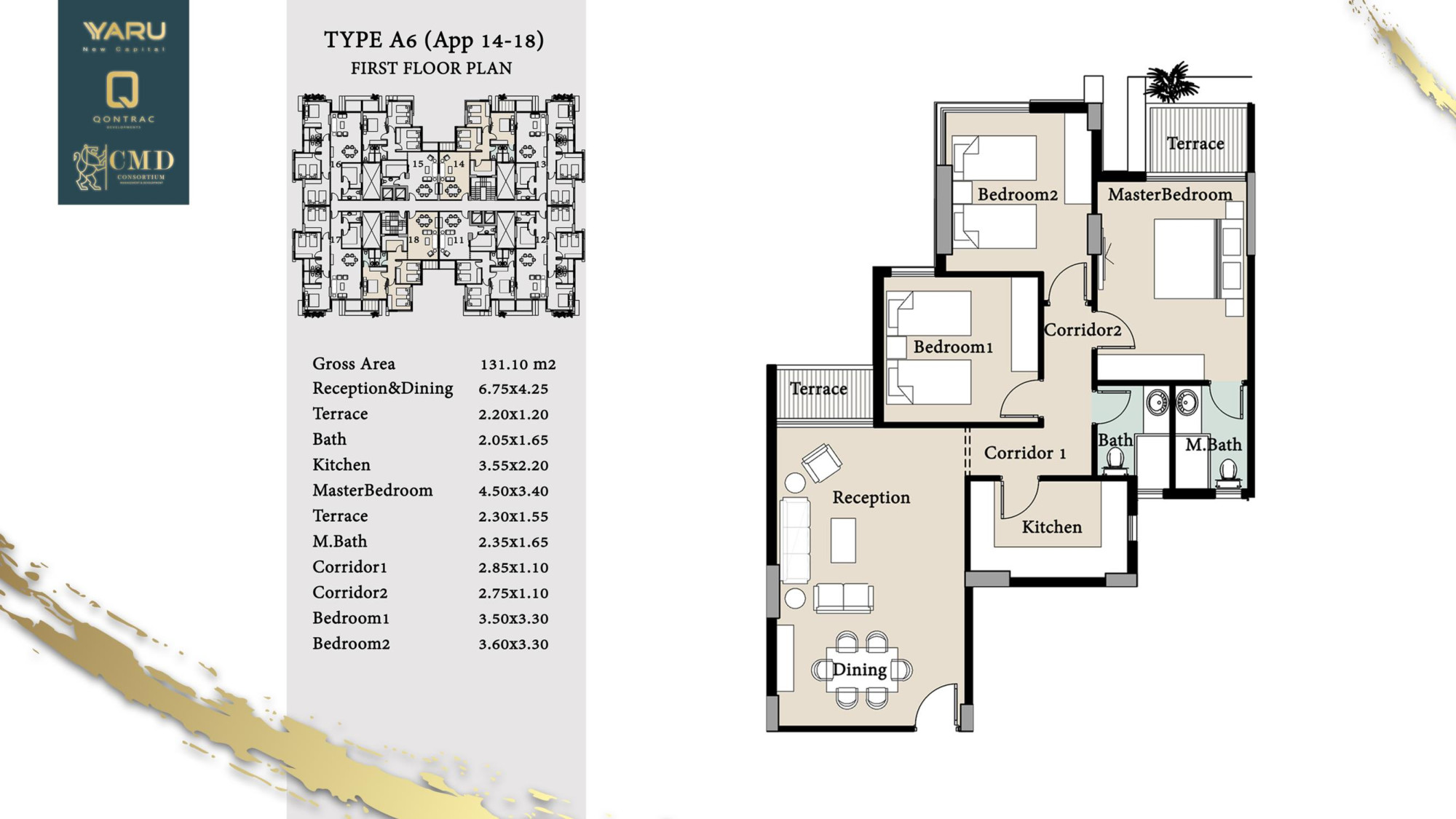 Floor plan for apartment at Yaru