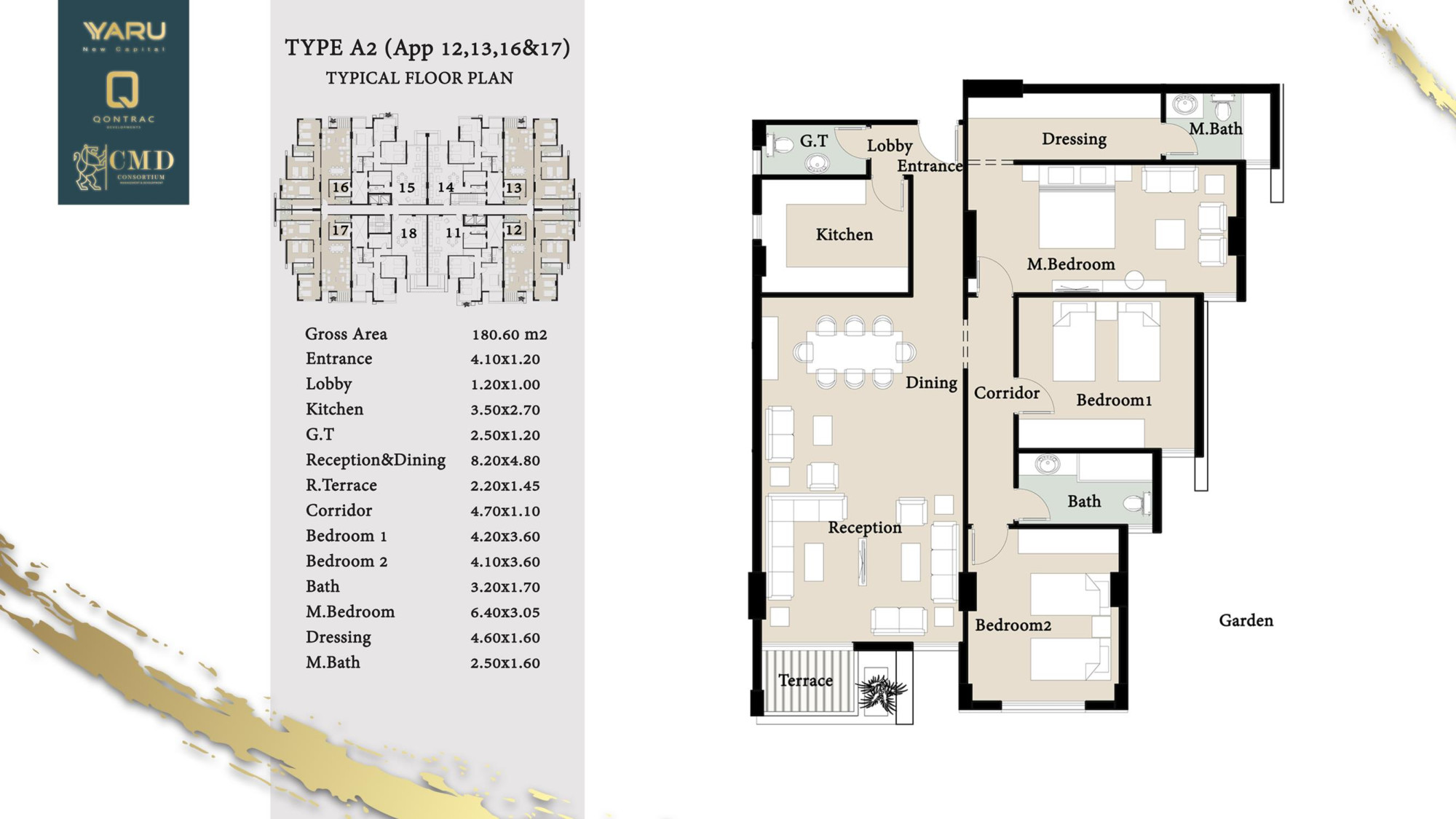 Floor plan for apartment at Yaru