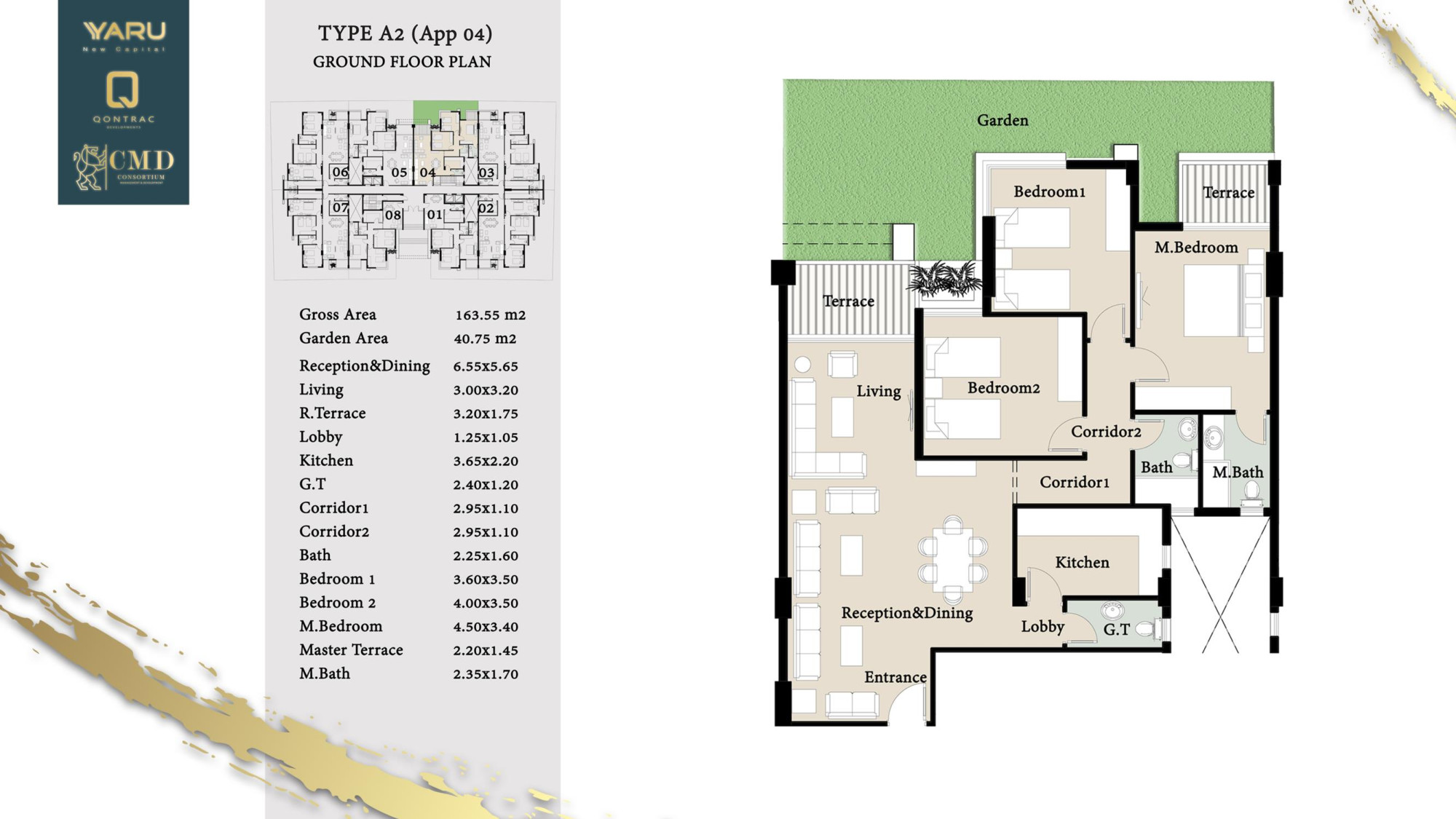 Floor plan for apartment at Yaru