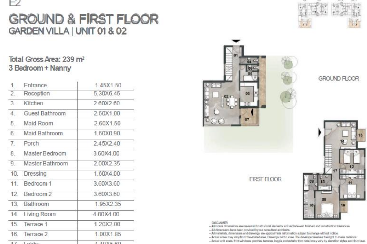 Floor plan for villa at Vinci