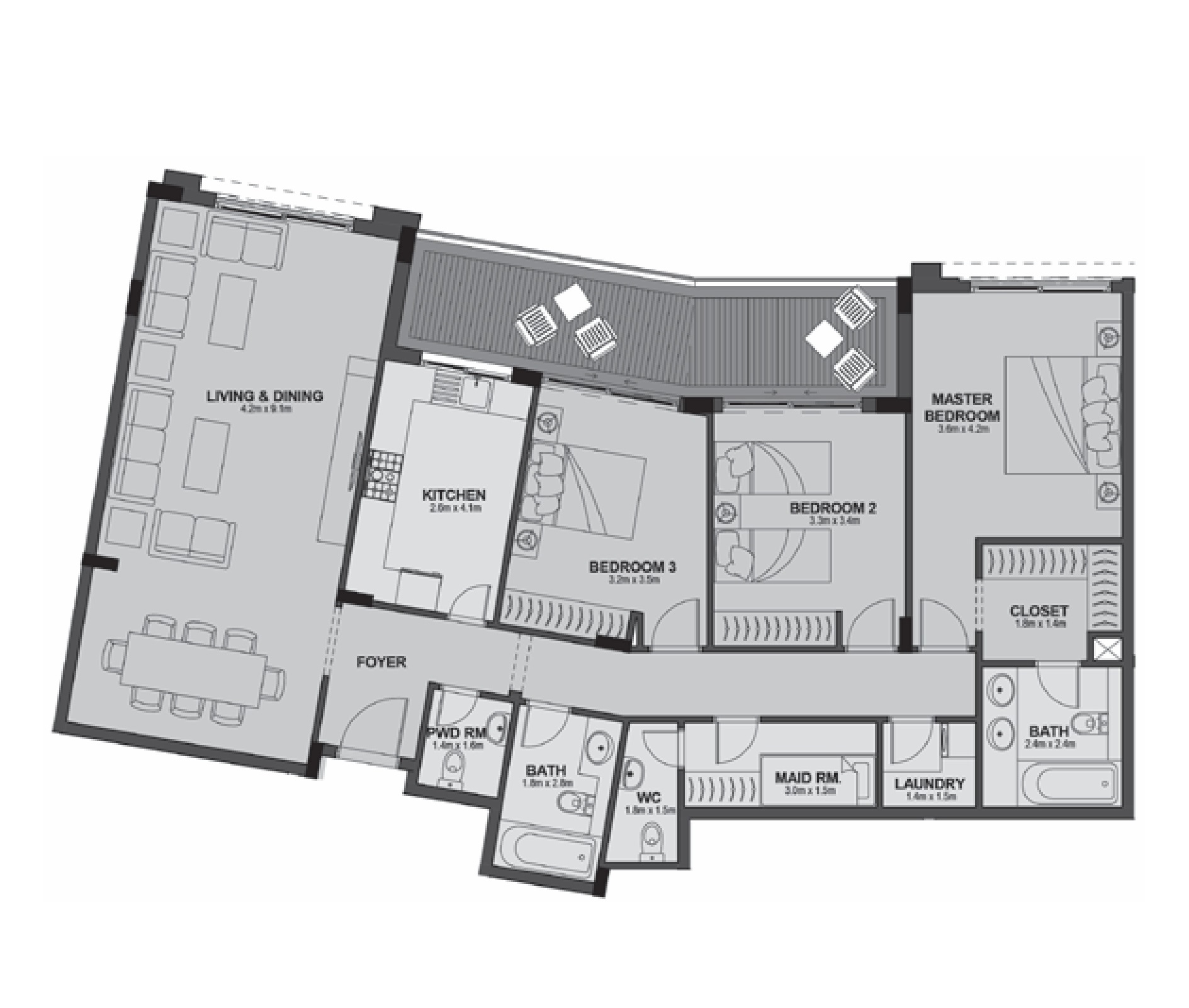 Floor plan for apartment at Uptown Cairo