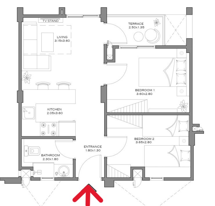 Floor plan for chalet at Zahra Morshedy Group