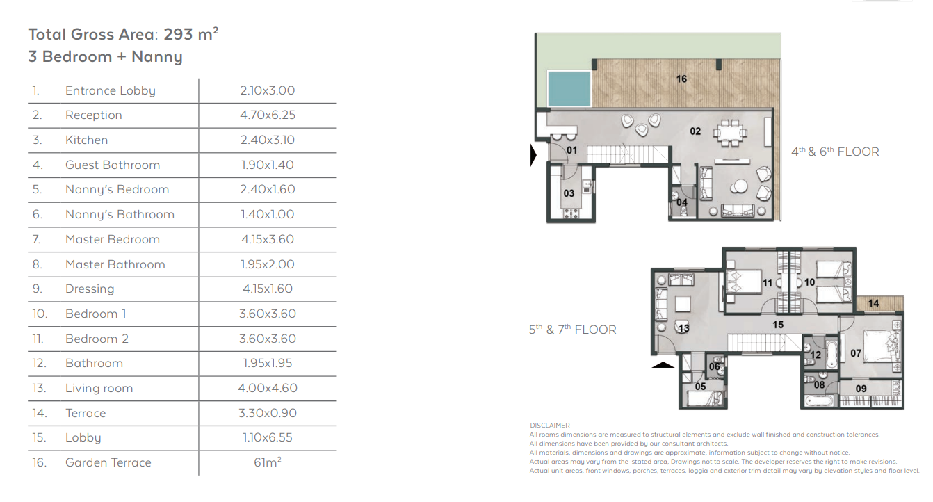 Floor plan for duplex at Vinci
