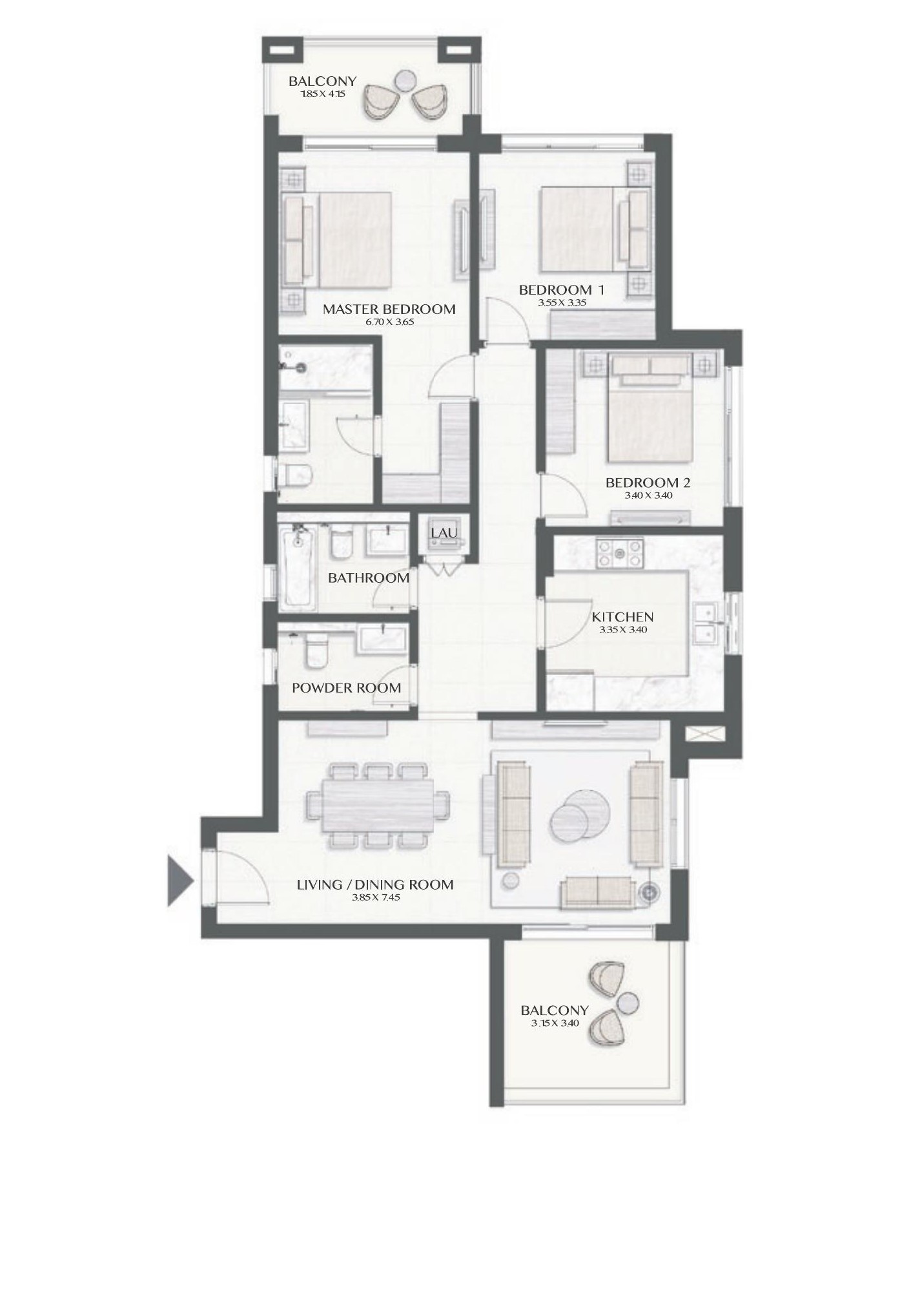 Floor plan for apartment at Mivida