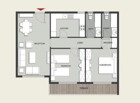 Floor plan for apartment at Aliva Mountain View Mostakbal City