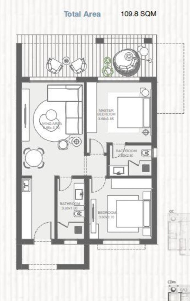 Floor plan for chalet at The Med