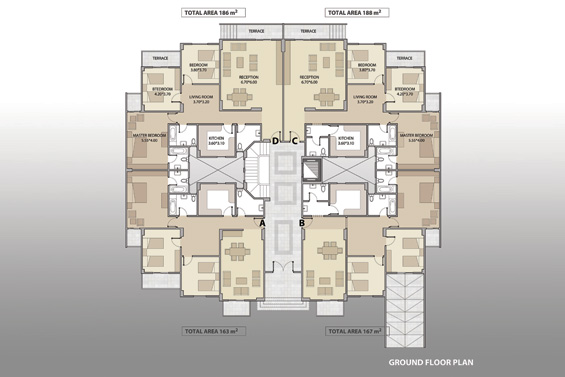 Floor plan for apartment at Zayed Dunes