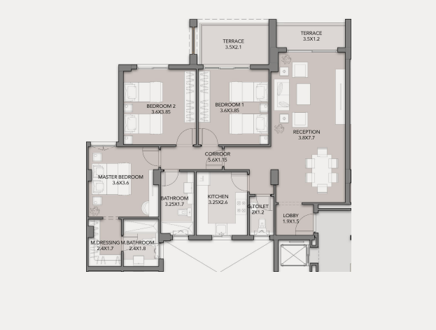 Floor plan for apartment at Club Hills Residence