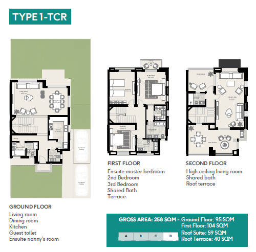 Floor plan for townhouse at DISTRICT 5