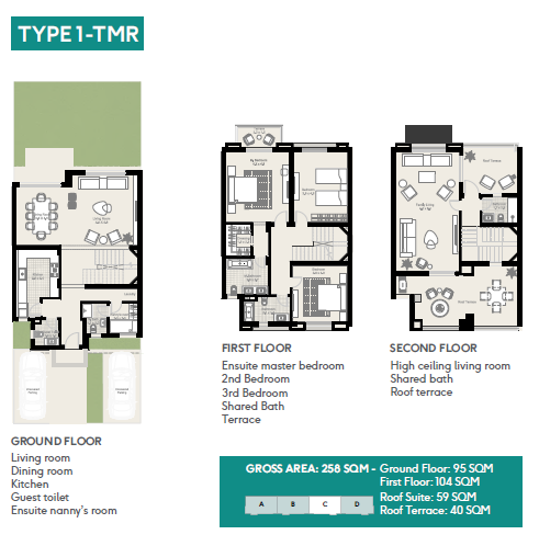 Floor plan for townhouse at DISTRICT 5
