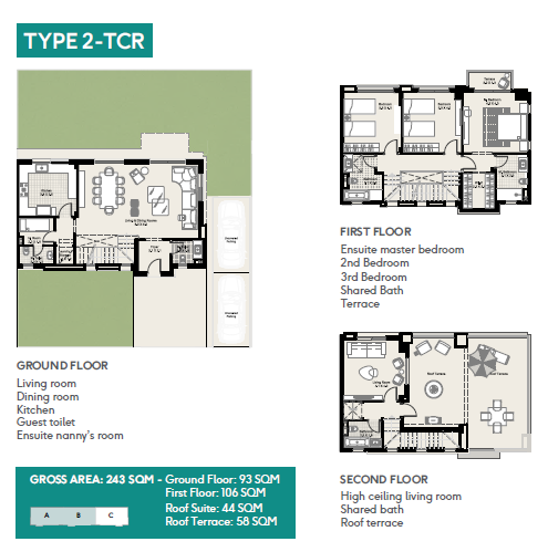 Floor plan for townhouse at DISTRICT 5