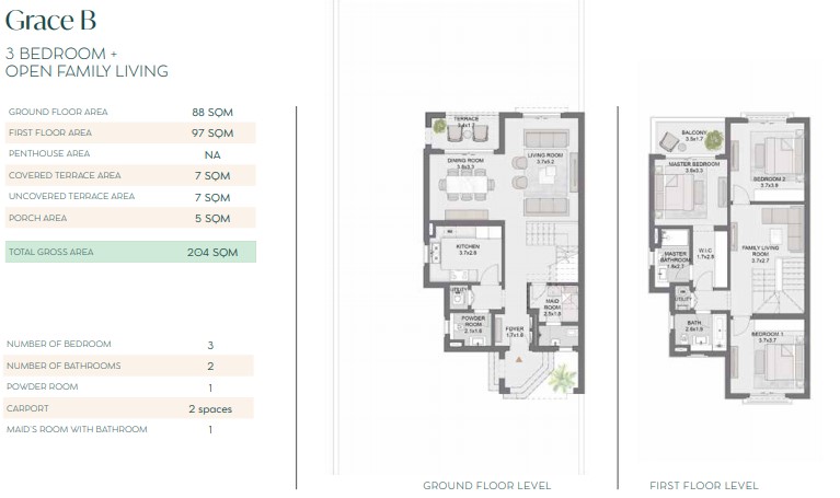 Floor plan for villa at Belle Vie