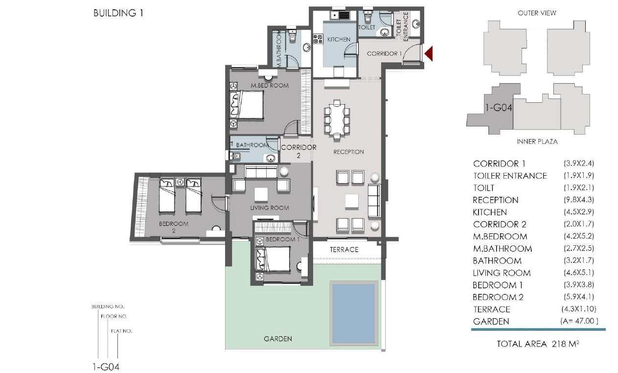 Floor plan for apartment at RIVAN