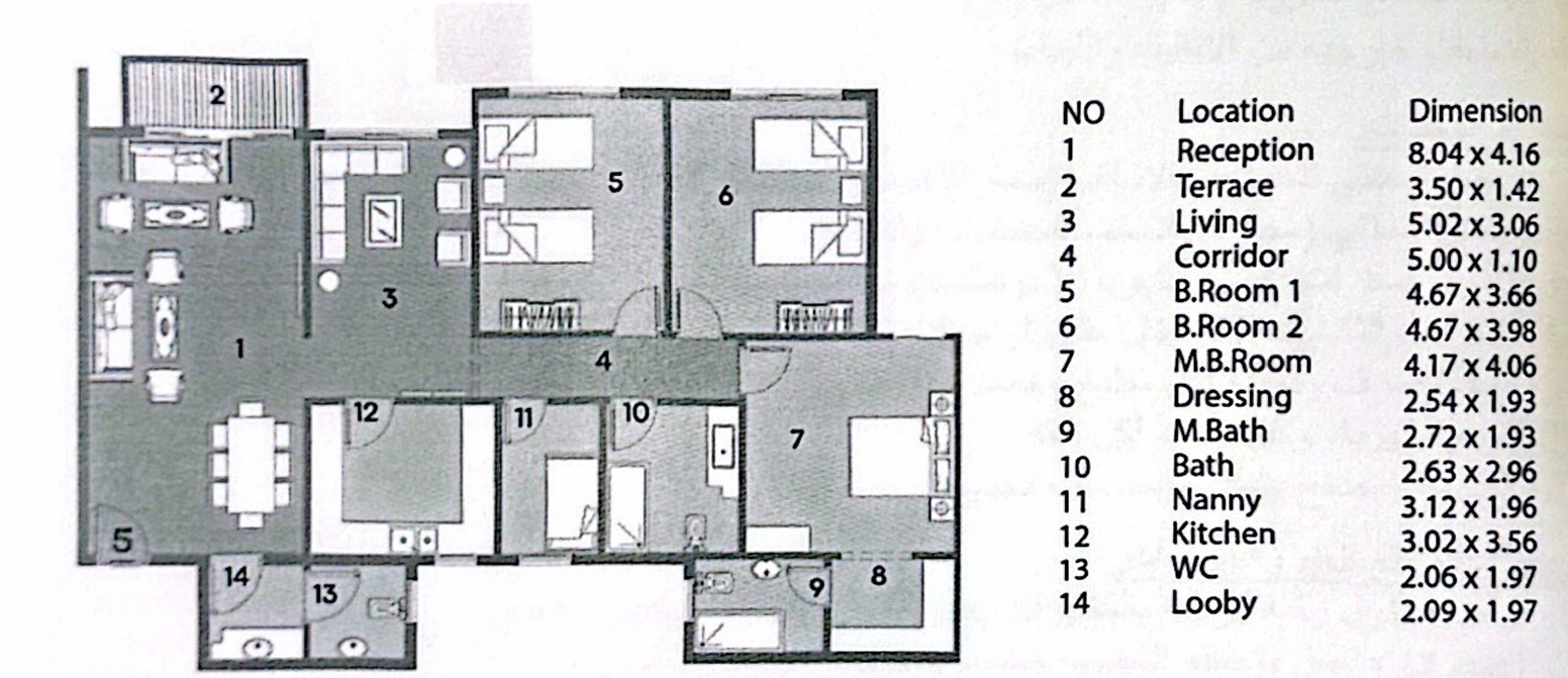 Floor plan for apartment at Valencia Valley
