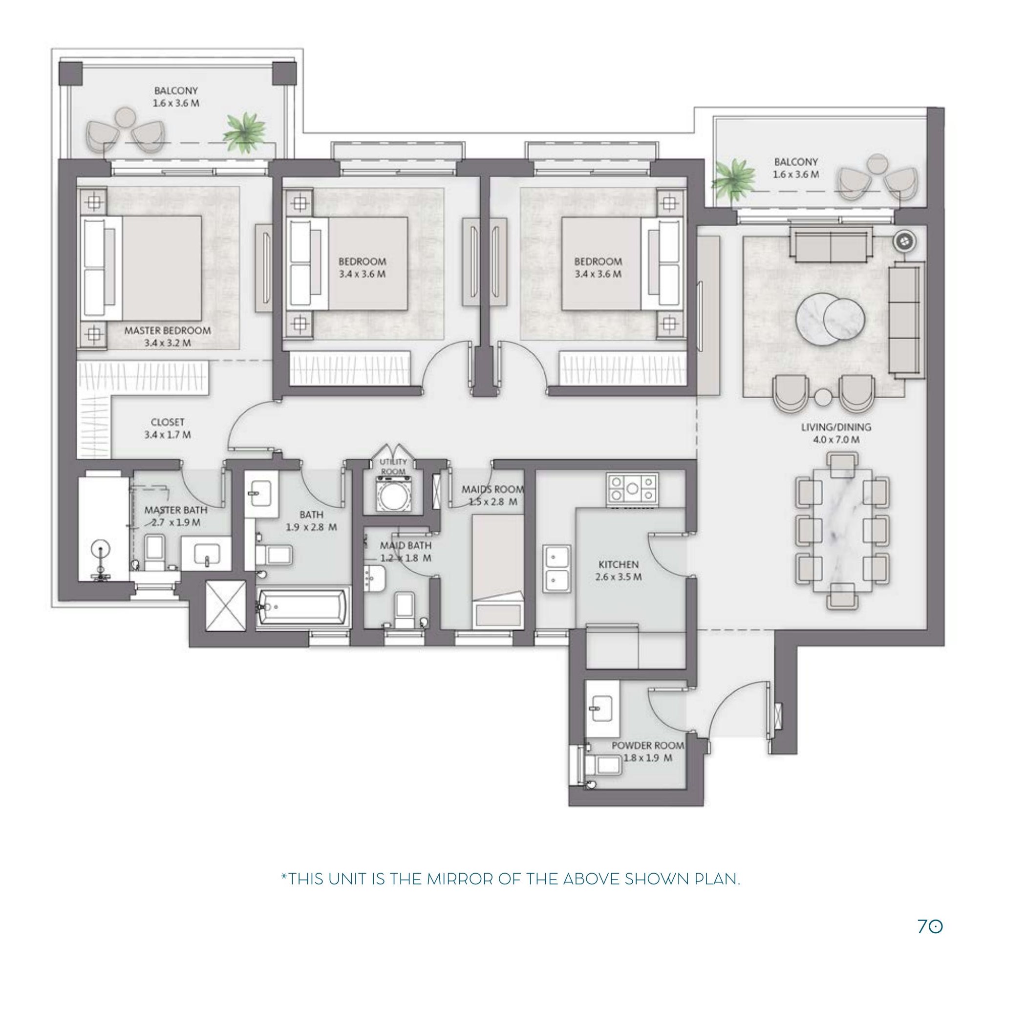 Floor plan for apartment at Belle Vie