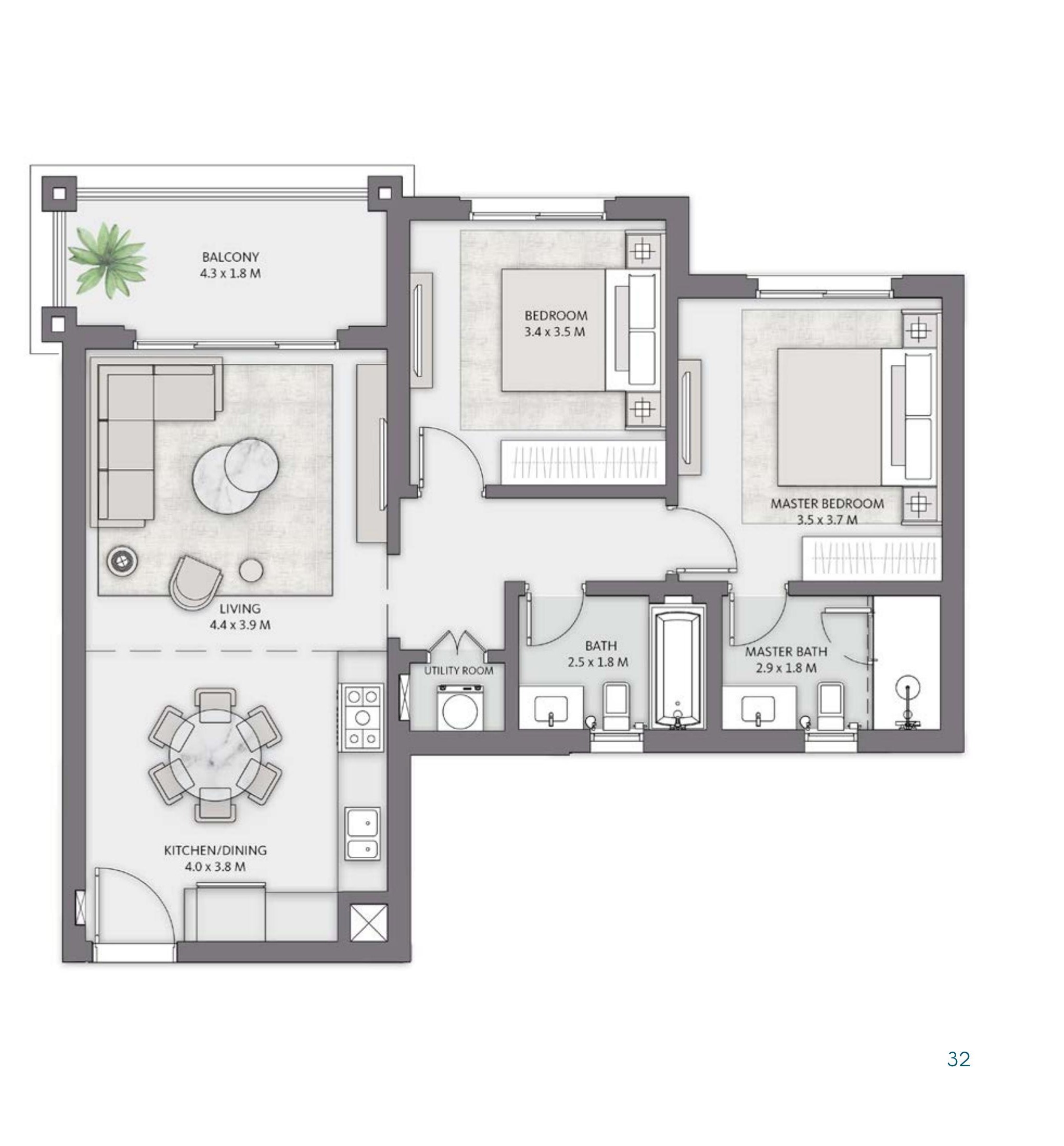 Floor plan for apartment at Belle Vie