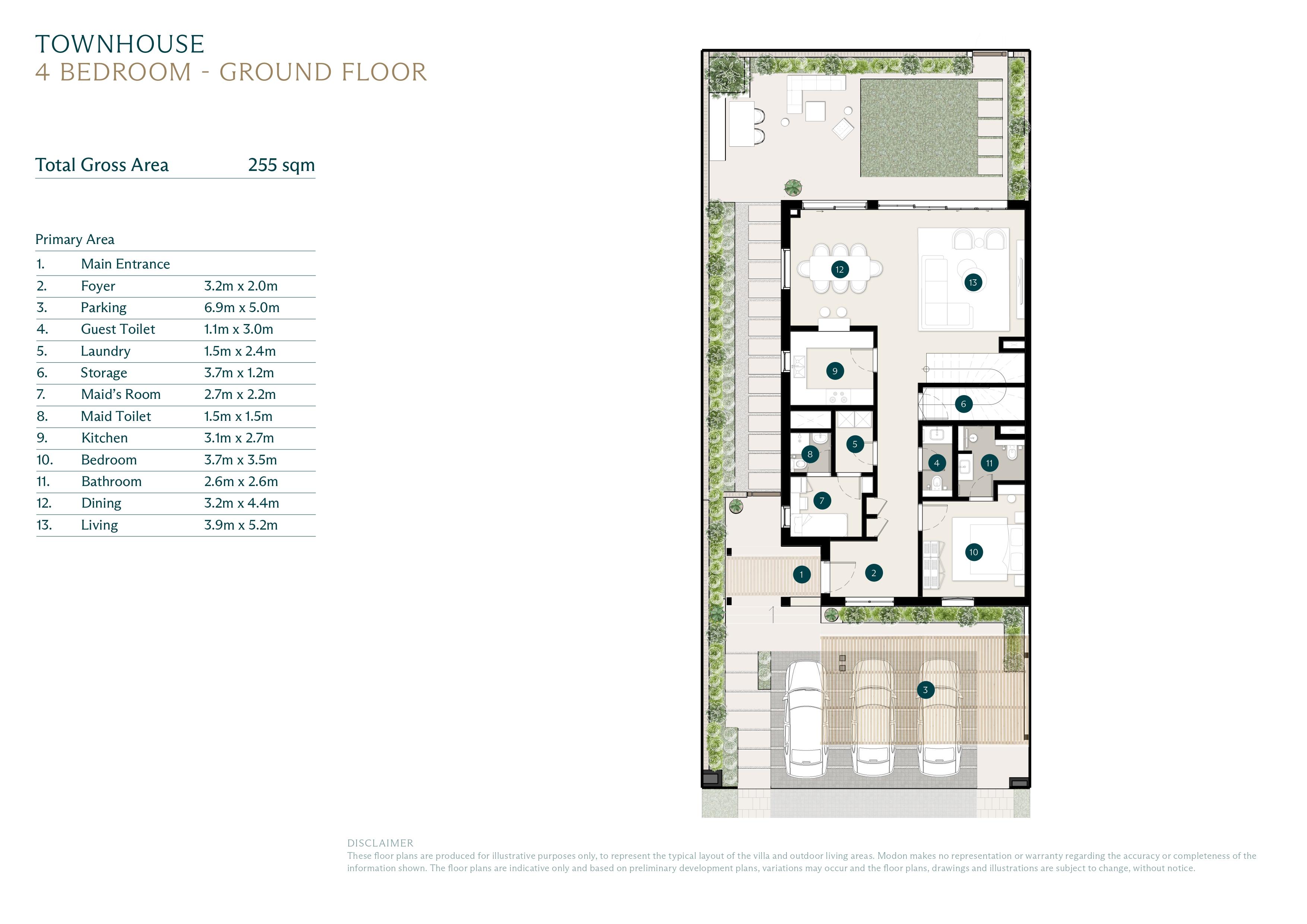 Floor plan for townhouse at Ras El Hekma Egypt