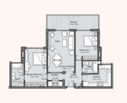 Floor plan for apartment at Uptown Cairo