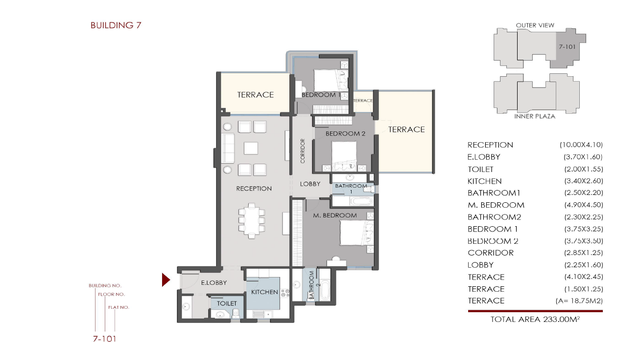 Floor plan for apartment at RIVAN