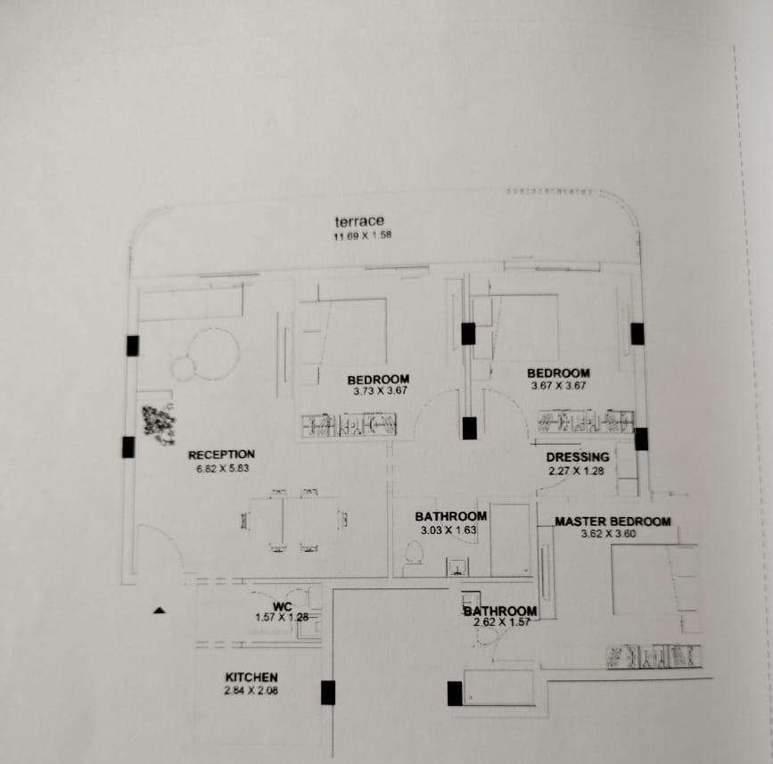 Floor plan for apartment at White Residence