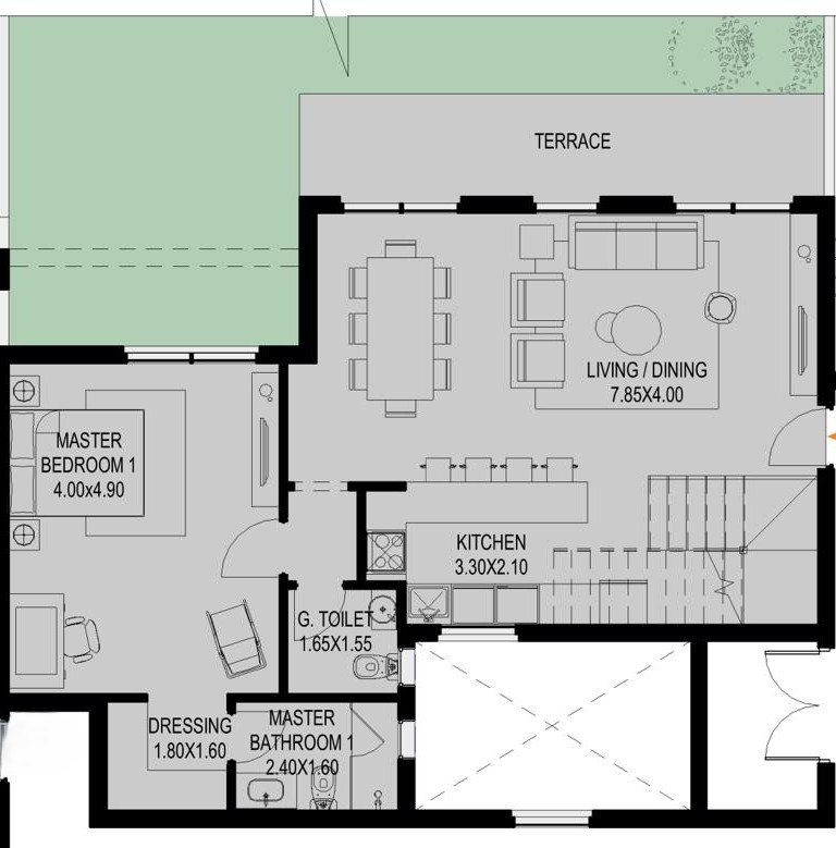 Floor plan for duplex at O West Orascom
