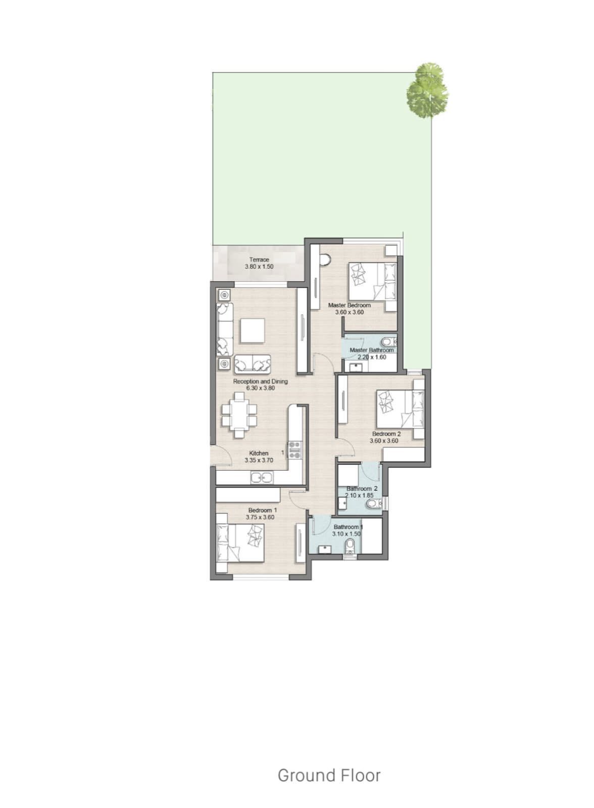 Floor plan for apartment at Hyde Park North - Seashore